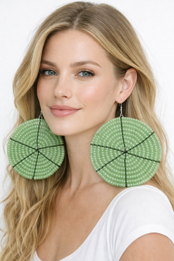 Light Green Beaded Earrings