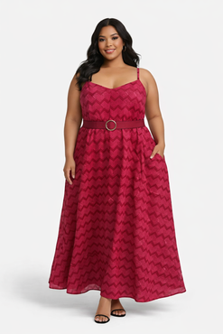 Brown Pink African print maxi dress - Flowy Cotton